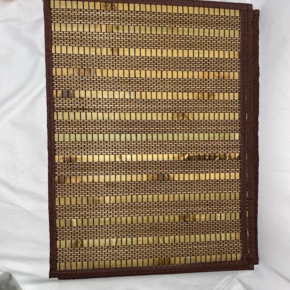 MCM Bamboo Wicker Placemats Set of 8 Vintage Rattan Woven Boho Tiki 18 x 13